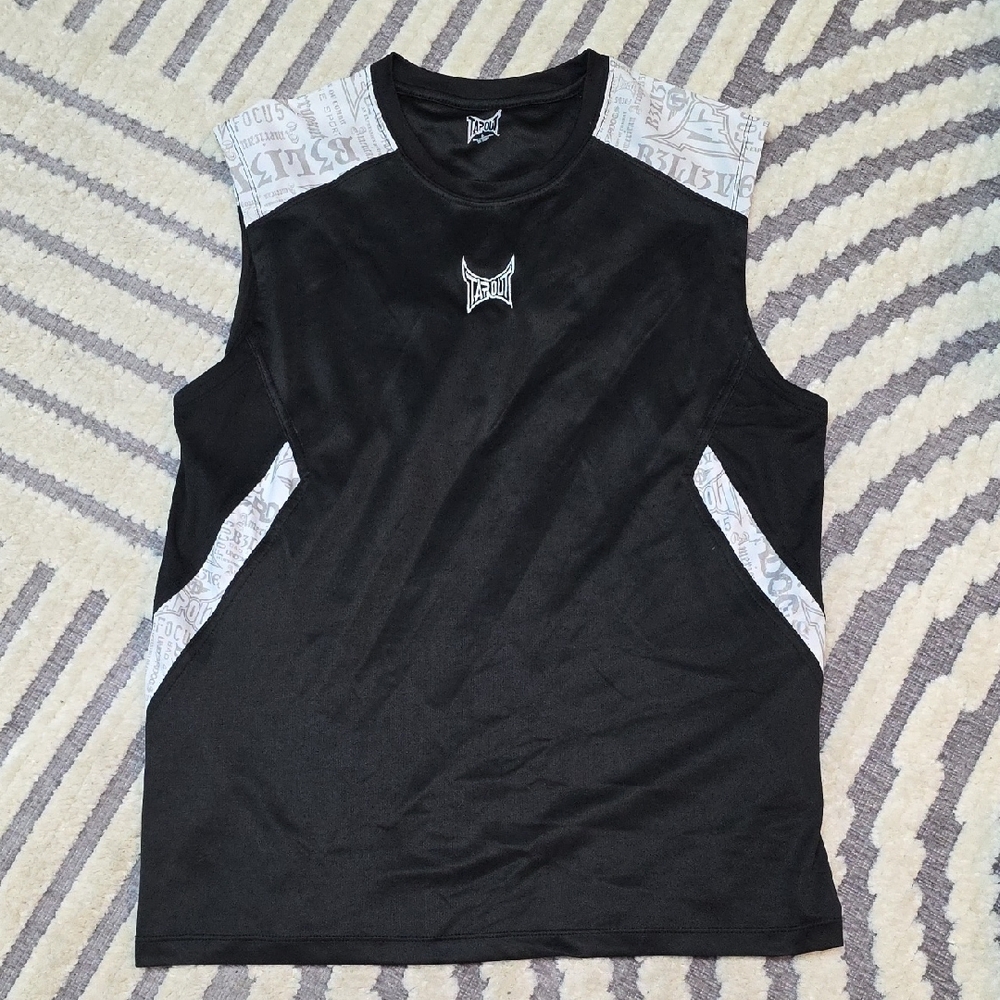 Black and Gray Sleeveless Top